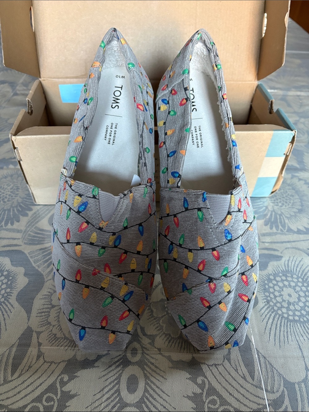 Toms Classic Tree Lights Print Slip-On - Tree Lights Print